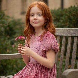 Lola + The Boys Pink Star Dress | Girls Size 10 | Sparkle